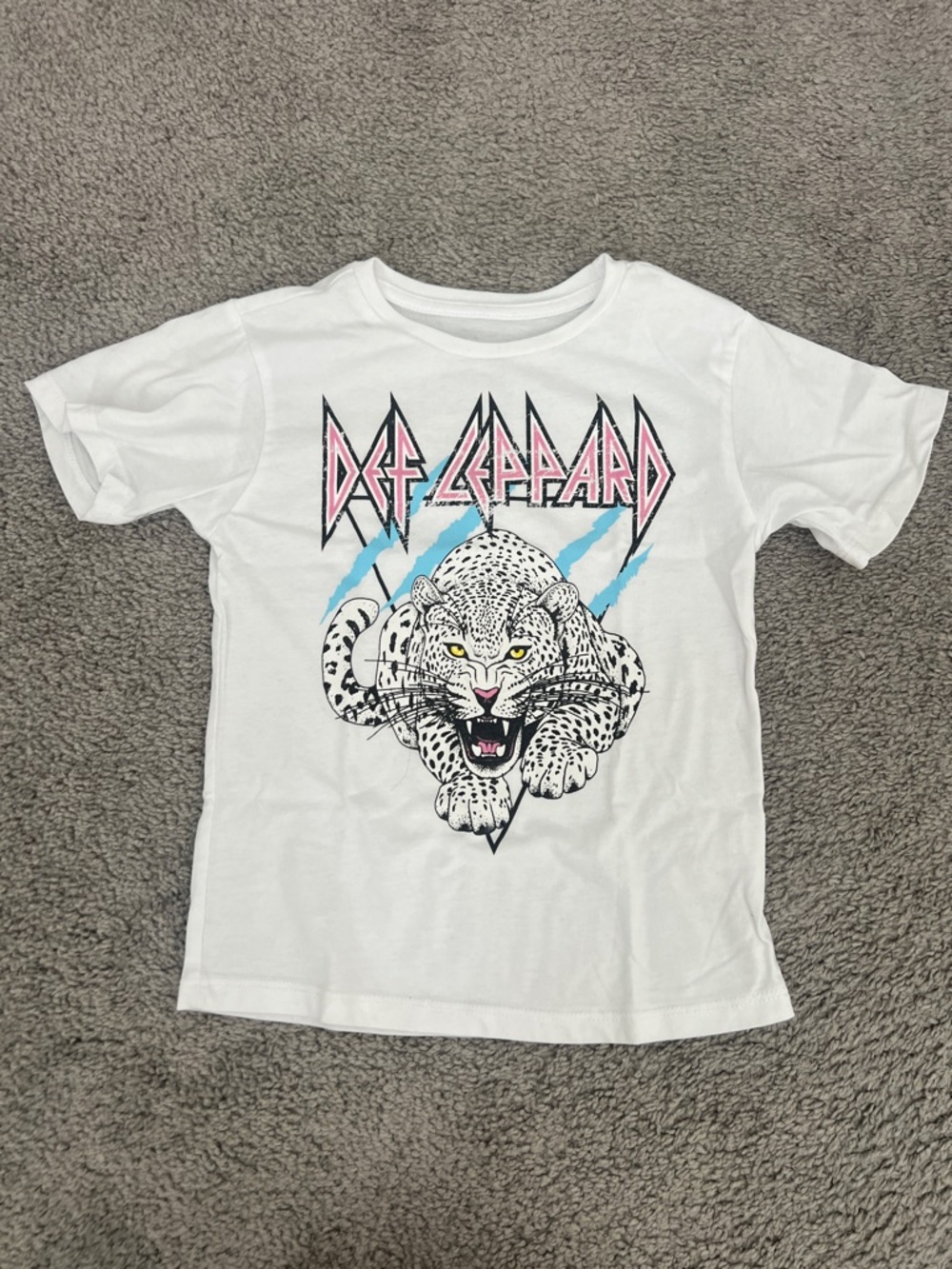 Kids White Graphic Leopard Tee
